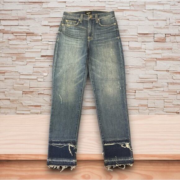 Hudson Jean Zoeey High Rise Straight Crop Double Step Social Grace Size 25 NWT - Picture 5 of 9